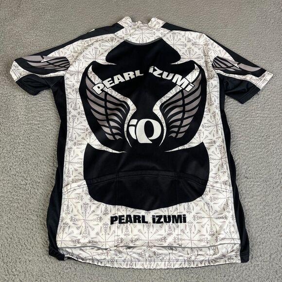 Pearl iZumi Jersey Mens XXL Black 1/4 Zip Black White Outdoor Bicycle Race - Picture 2 of 11